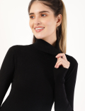 Viscose Mix Textured High Neck Jumper