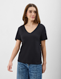 Pure Cotton V Neck T-Shirt
