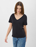 Pure Cotton V Neck T-Shirt
