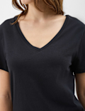 Pure Cotton V Neck T-Shirt