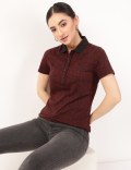 Pure Cotton Printed Collar Neck T-Shirt
