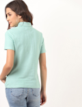 Pure Cotton Plain Polo Neck T-Shirt