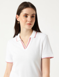 Pure Cotton Polo Neck T-Shirt