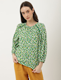 Pure Cotton Printed Round Neck Top