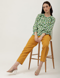 Pure Cotton Printed Round Neck Top