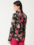Satin Printed Collared Shirt
