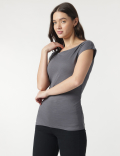 Cotton Rich Cap Sleeves Top