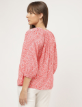 Pure Viscose Printed Band Collar Shirt
