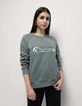 Pure Cotton Sequin Embellished Sweatshirt