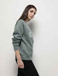 Pure Cotton Sequin Embellished Sweatshirt