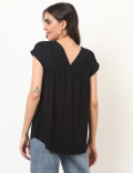 Plain V-Neck Top