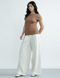 Cotton Rich Round Neck Textured Top