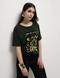 Cotton Modal Floral Print T-Shirt