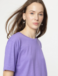 Modal Cotton Crew Neck Half Sleeves T-Shirt