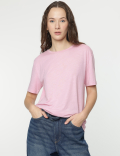 Modal Cotton Crew Neck Half Sleeves T-Shirt