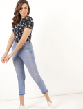 Cotton Mix Floral Round Neck T-Shirt