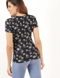 Cotton Mix Floral Round Neck T-Shirt