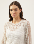 Embroidered Round Neck Blouse
