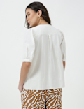 Pure Cotton Pleated Round Neck Top