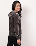 Velour Zip Up Hoodie