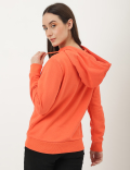 Cotton Mix Plain Hooded Sweatshirt