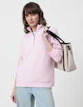 Cotton Rich Plain High Neck Sweatshirt