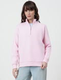 Cotton Rich Plain High Neck Sweatshirt