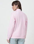 Cotton Rich Plain High Neck Sweatshirt