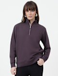 Cotton Rich Plain High Neck Sweatshirt