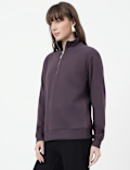Cotton Rich Plain High Neck Sweatshirt
