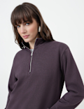 Cotton Rich Plain High Neck Sweatshirt