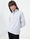Cotton Rich Plain High Neck Sweatshirt