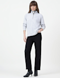Cotton Rich Plain High Neck Sweatshirt