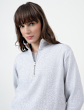 Cotton Rich Plain High Neck Sweatshirt