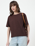 Cotton Rich Plain Crew Neck T-Shirt