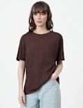 Cotton Rich Plain Crew Neck T-Shirt