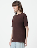 Cotton Rich Plain Crew Neck T-Shirt