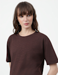 Cotton Rich Plain Crew Neck T-Shirt