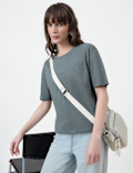 Cotton Rich Plain Crew Neck T-Shirt