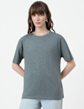 Cotton Rich Plain Crew Neck T-Shirt
