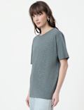 Cotton Rich Plain Crew Neck T-Shirt