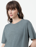 Cotton Rich Plain Crew Neck T-Shirt