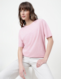 Cotton Rich Plain Crew Neck T-Shirt
