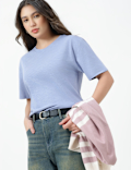 Cotton Rich Plain Crew Neck T-shirt