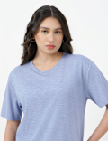 Cotton Rich Plain Crew Neck T-shirt