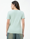 Pure Cotton Plain V-Neck T-shirt