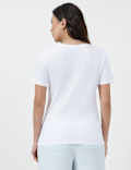 Pure Cotton Plain V-Neck T-shirt