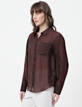 Lyocell Rich Plain Spread Collar Shirt