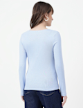 Pure Cotton Plain Scoop Neck Top