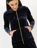 Velour Zip Up Hoodie